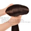 Clip In Human Hair Extensions,70g 7pcs Double Weft Silky Straight Dark Brown Real Human Hair Clip Ins 14inch 100% Human Hair Clip In Extensions