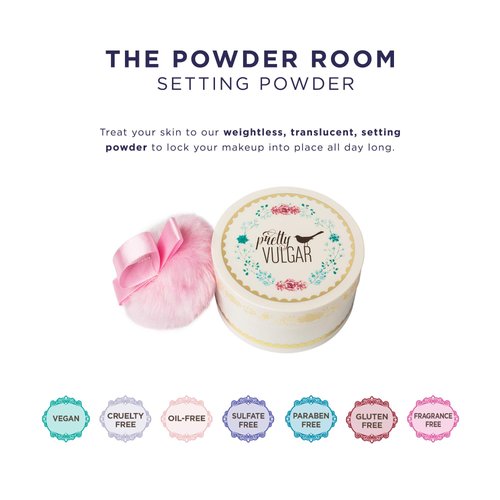 Pretty Vulgar The Powder Room Setting Powder, Translucent Loose Finishing Powder, Skin Smoothing, Pore-Minimizing, Matte Finish, Vegan, Gluten-Free and Cruelty-Free, 25g / 0.88 Oz.