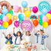 Sweet Candy Balloon Garland Arch Kit - Rose Red Teal Blue Yellow Balloons Neon Balloons Arch Candy Lollipop Balloons for Girls Rainbow Candyland Birthday Baby Shower Christmas Party Decorations