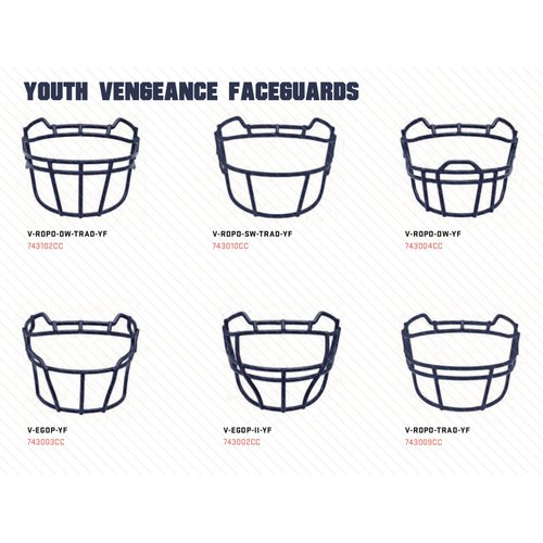 Schutt Sports Vengeance Youth Facemask for Vengeance Football Helmets, V-EGOP-II-YF, Gray