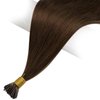 Full Shine I Tip Hair Extensions Real Human Hair Brown Hair Extensions Natural Hair 50s/40g Microbeads Extensions Salon Hair Extensions 18inch