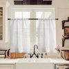 XTMYI White Small Window Curtains for Bathroom,Linen Textured Rod Pocket Sheer Short Curtain for Kitchen Kids Bedroom,30 Inch Length