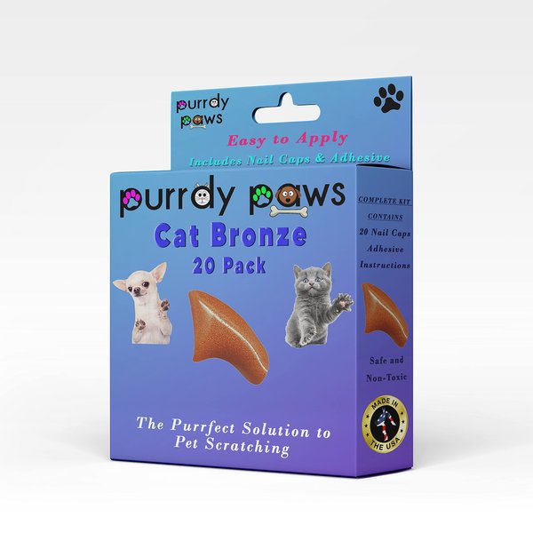 Purrdy Paws Soft Nail Caps for Cat Claws Metallic Bronze Medium