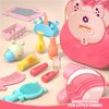 LILYBUDS Pretend Play Toys for Kids, Girls Vanity Set with Mirror, Pretend Play Toy Makeup Set with Bag, Beauty Salon Play Set with Accessories, Birthday for Girls Kids Toddlers
