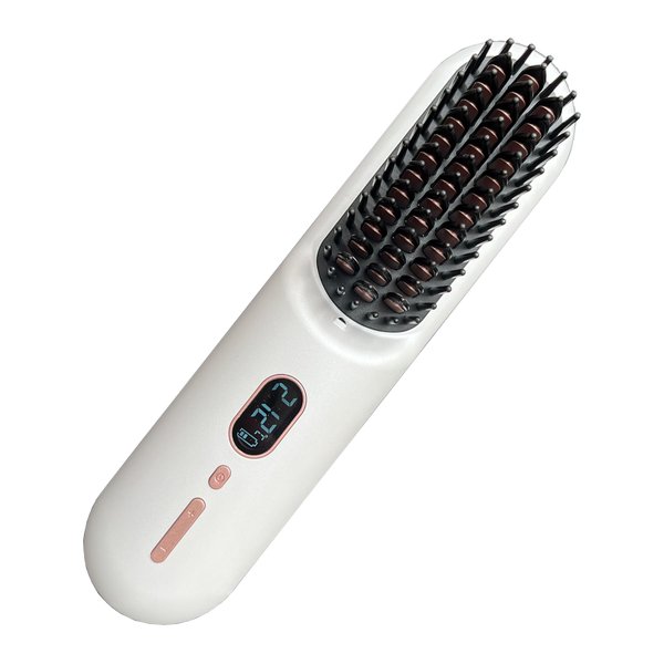 Cordless Hot Comb Rechargeable Hair Brush Straightener Heat Pressing Combs Ceramic Electric Hair Straightening Comb, Anti Burn for Natural Black Hair Beard Wigs Holiday Gifts - White