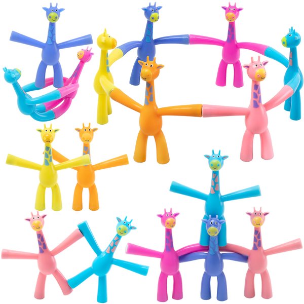 12 PCS Magnet Men Fidget Toys for Kids - Humanoid Magnetic People Toy Games, Cute Giraffe Fridge Office Magnets Educational Sensory Toys Fun Quiet Travel Toys Games for Classroom Boys(Solid Style)
