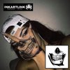 INKARTLINK Temporary Tattoos, Semi Permanent Tattoo Adult Art Design Waterproof Temp Tattoo Party Favors Tattoo Stickers Realistic Look, No Adhesive, Lasts 1-2 Weeks Black (Skull Mask)