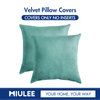 MIULEE Pack of 2 Velvet Pillow Covers Decorative Square Pillowcase Soft Solid Cushion Case for Spring Sofa Bedroom Car 22x22 Inch 55x55 cm Aqua Green