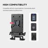 Nitze V Mount Battery Plate with 15mm Rod Clamp, USB-A/USB-C/D-Tap/DC Output Ports and Power Switch Power Supply Splitter - N21-E
