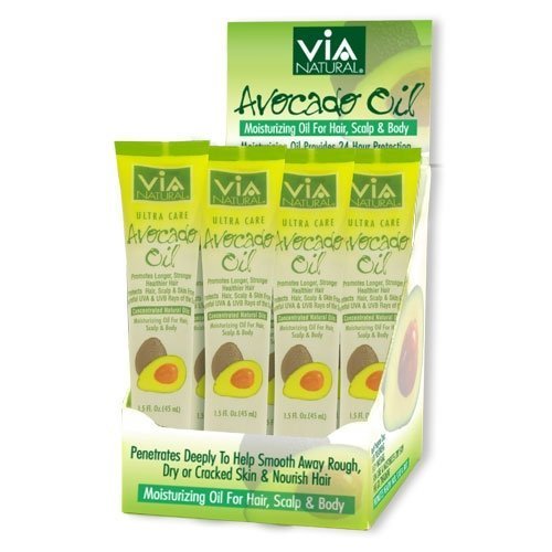 VIA Natural Ultra Care Avocado Oil Concentrated Natural Oil 1.5oz - Promotes Longer, Stronger, Healthier Hair - 3 Pack