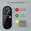 3-in-1 Carbon Monoxide Detectors Plug in Wall, Portable Carbon Monoxide Detector for Travel, CO Gas Meter Temperature Humidity Sensor Built-in with LCD Display Voice Light Warning