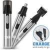 SCHON Stainless Steel Rechargeable 3-in-1 Eyebrow, Ear, Facial, & Nose Hair Trimmer/Clipper for Men&Women | Hair Clippers, Flawless Hair Remover, Male Beard Trimmers, Grooming Kit, Groomer (Silver)