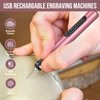 HOTROSE Electric Engraving Pen with 37 Bits, USB Rechargeable Cordless Engraving Machine, Portable DIY Rotary Engraver for Jewelry Wood Glass Stone Carving (Rose Red)