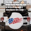 HEALiNK Spare Tire Cover 17 inch Waterproof PVC Leather Wheel Cover American Star Universal for Jeep Wrangler RV Trailers Toyota RAV4 Honda Hummer Car Tire Diameter 31-33 inch
