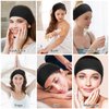 obeoby 4 Pack Spa Facial Headbands for Women, Black Face Wash Headband Adjustable Make Up Wrap Head for Washing Face Shower Yoga