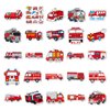 Kids Fire Truck Stickers,50Pcs Cute Cartoon Fire Fighting Engine Vehicles Vinyl Waterproof Decals,Party Decor Water Bottle Laptop Refrigerator Skateboard Sticker