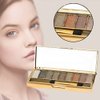 Sparkle Eyeshadow Palette&9 Colors Shimmer Makeup Palette & Cosmetic Brush Set &Gold Glitter, Highly Shining Pigmented Diamond &9 Color Eyeshadow 6# (1pc)
