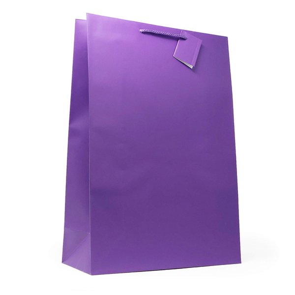 allgala 12PK Value Premium Solid Color Paper Gift Bags (17" XL-Purple-GP50083)