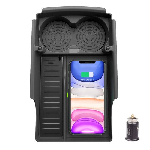 CreekT Wireless Charger for Model S X 2016-2019 |Qi-Certified Car Phone Charging Pad |Custom Fit Interior Center Console Accessory |OEM-Style for Model S for Model X 2016 2017 2018 2019