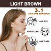 Fedulili Light Brown Hair Dye Shampoo for Color Treated, 3-in-1 Long Lasting, Gray Hair Coverage for Women and Men, 500 milliliters