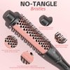 Thermal Brush, MOCEMTRY 1.5" Curling Brush Heated Round Brush with Detachable Brush Head, Double PTC Tourmaline Hot Round Brush, Dual Voltage for Travel