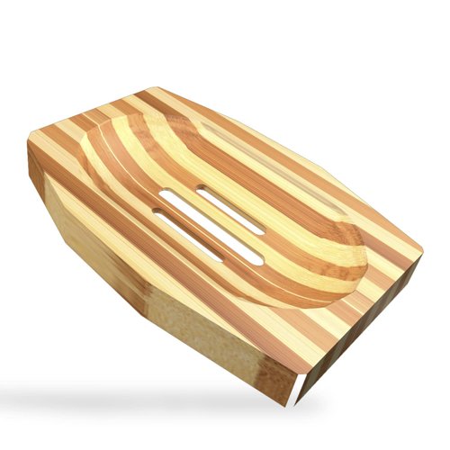 WorldFront Naturals Bamboo Soap Dish for Shower, Natural and Eco-Friendly Soap Holder Tray for Shower Wall - Wooden Self Draining Soap Dish for Bathroom, Kitchen, Sinks and Countertop