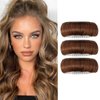 Generic 3PCS Invisible Fluffy Hair Pad, Portrayi Invisible Fluffy Hair Pad, Hair Bun Invisible False Hair Clip, Fluffy Hair Pad Styling Insert Tool, brown