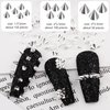 editTime 3D Metal Punk Nail Charms Jewels Kit, 300pcs Alloy Chrome Cone Rivet Spike Snake Skull Studs with 9pcs Big Glass Pointed Bottom Rhinestones and 200pcs Flatback Resin Rhinestones (silver)