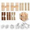 4 Pack Wooden Puzzle Games Brain Teasers Toy- 3D Puzzles for Teens and Adults - Wooden Logic Puzzle Wood Snake Cube Magic Cube Magic Ball Brain Teaser Intellectual Removing Assembling Toy