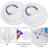 TOBWOLF 6 Pack 4.33" / 11cm Stainless Steel D-Ring Patch for Inflatable Boat Kayak Dinghy SUP, Circular D-Ring PVC Patch Stand-Up Paddleboard Canoe Rafting Accessories, NO Glue Included - White