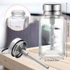 Lallisa 2 Pcs 6 Oz/ 180 ml Clear Pump Dispenser Bottle with Metal Flip Cover Glass Nail Polish Remover Push Down Dispenser Bottle Refillable Push Down Pump Dispenser Press Container for Makeup Remover