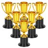 WINKIO Mini Trophies, 6 Pack Gold Trophy Award, Plastic Trophies for Kids, 4 Inch Trophy Cups, Award Trophies for Party Favors, Props, Rewards, Winning Prizes, Competitions Ceremony Parties Favor