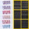 12 Sheets Airbrush Stencils Nail Stickers,HOINCO Heart Cross Butterfly Flower Moon Star French Nail Decals Printing Nail Stencil Tool DIY for Women Manicure Decoration