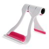 M&T Displays Foldable Universal Phone Stand for 7.44-9.5 Inch Compatible with Mobile Devices Ipad E-Reader Drawing Pad White-Pink Plastic Adjustable Portable Support