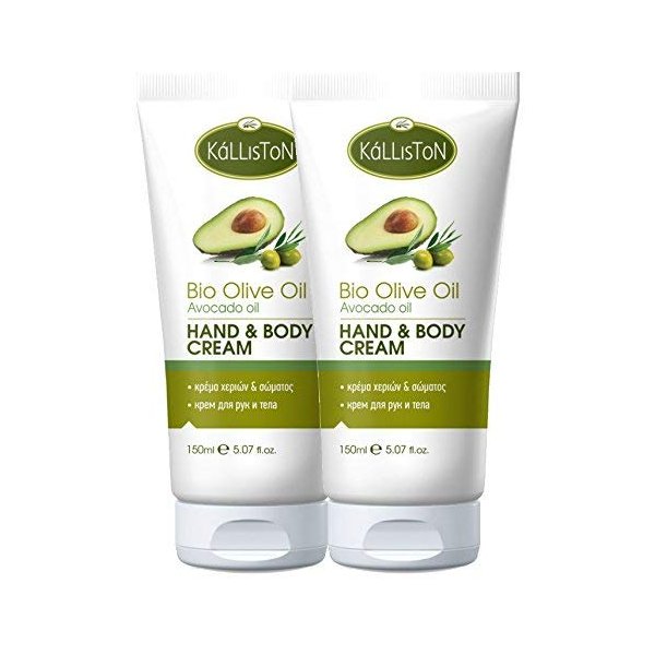 Kalliston, Organic Avocado Olive Oil Lotion, Hand & Body Cream, Made in Island of Crete, Greece, 5.07 oz Each, Pack of 2