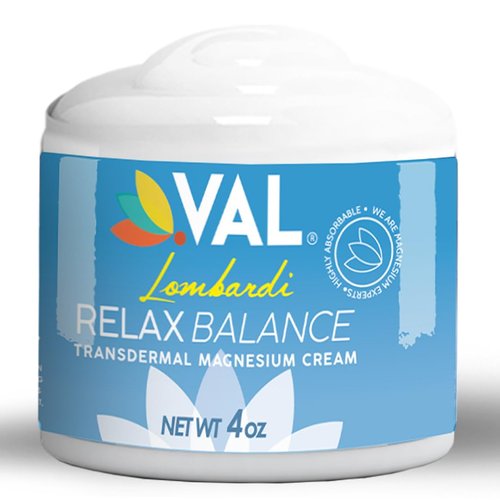 VAL Lombardi Magnesium Cream 4oz: Organic Whole Body Formula with Zechstein Magnesium, Shea Butter & Olive Oil - Fast Absorption for Soft Skin & Relaxation, Non Greasy, Non Staining, Odorless.