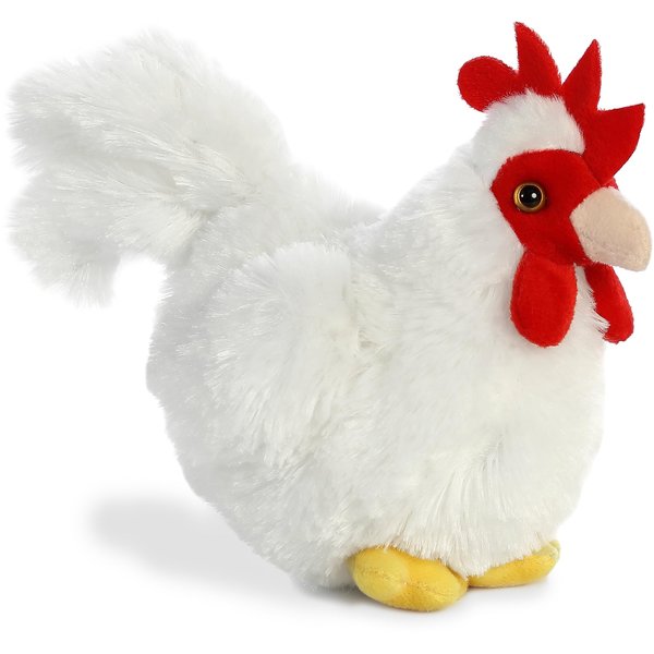 Aurora® Adorable Mini Flopsie™ Chicken Stuffed Animal - Playful Ease - Timeless Companions - White 8 Inches