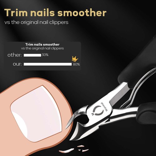 Toe Nail Clippers for Men, Professional Nail Clipper for Thick Nails for Seniors (Silver)-Wanmat