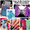 AUREHEN 15000PCs 2-6MM Green Series Resin Flat Back Rhinestones, Round Non Hotfix Jelly & Silver Bottom Resin Rhinestones Nail Gems Stones with Tweezer & Picker Pen for Nail Art Tumblers & DIY Crafts
