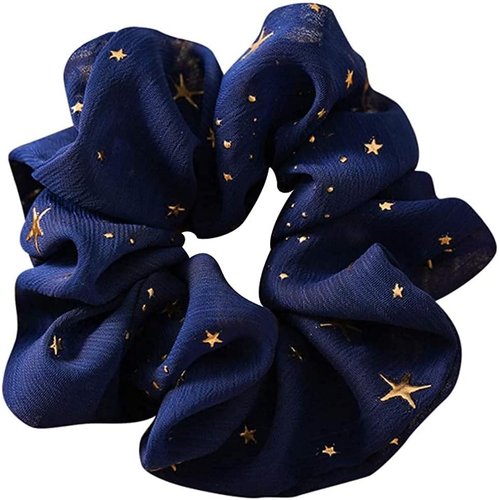 Blue Hair Band Scrunchie Cute Glitter Princess Star Adult Hair Ornament Elegant Ladies Girls Hair Accessories Easy Hair Arrangement Hair Scrunchie Popular Fashion Durable and Fashion Elastics and Ties