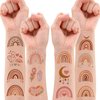 Boho Rainbow Temporary Tattoos Birthday Party Supplies Decorations 96 PCS Tattoos Stickers Bohemian Cute Party Favors Kids Boys Girls Gifts Ideas Classroom School Prizes Themed
