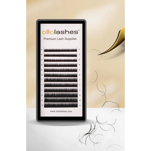 Eyelash Extension B C CC D J Curl Mix 5-20mm 0.03-0.15 Super Matte Classic Lash Extensions Professional Supplies for Lash Techs (B-0.07, 5-8mm)