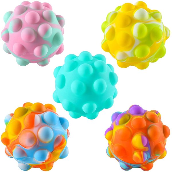 METREY 3D pop it Ball Pop It Fidget Toys,Push Pop Bubble Fidget Sensory Toy,Autism Special Needs Silicone Stress Relief Toy pop it Toy (Multicolor 1 Piece)