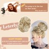 Leterly Messy Bun Hair Piece, Claw Clip Hair Bun Hairpieces Thick Updo Scrunchies Ponytail Hair Extensions Synthetic for Women Medium Brown