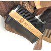 Premium Natural Ox horn and Sandalwood Dual-Action Beard Comb with Brown Protective Case – the Perfect Beard & Mustache Grooming Companion & Gift for Men – by Man & Mane