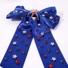 Boderier 4th of July Hair Bows for Women Red White Blue Stars Hair Bow Clips Jeweled Patriotic Ribbon Hair Clips Independence Day Hair Accessories Fourth of July Party Favors Star Blue
