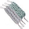 AARainbow 4 Packs Long Stretch Back Sponge with Rope Handles Back Scrubber Bath Shower Mesh Sponge Exfoliating Body Scrub Stretch Braided Loofah for Men and Women(2 Gray+2 Green)