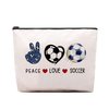 CEASQVAA Soccer Gifts Makeup Cosmetic Bag for Women, Soccer Coach Gifts, Soccer Team Gifts for Soccer Lovers Players Fans Birthday Gifts for Her Women