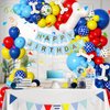 152pcs Paw Balloons Garland Arch Kit, Paw Print Balloons with Dog Bone Foil Balloons Royal Blue Yellow Red Balloons for Baby Shower Paw Themed Birthday Party Decorations