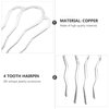 LALAFINA 6Pcs Hair Side Combs Metal Hair Comb Clips U-Shape Hair Combs for Vintage Hairstyle French Twist Comb for Women, Silver